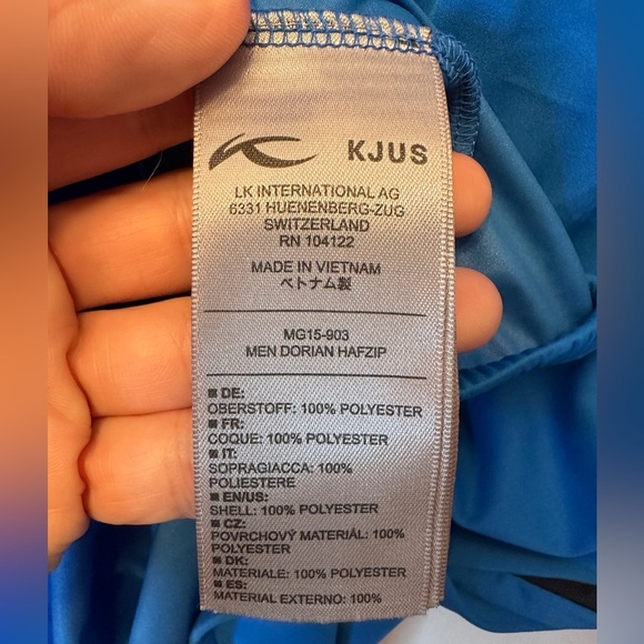 Kjus Dorian Half-Zip Golf Shirt Bright Blue Size 52 Large Lightweight Tiny Logo - Picture 6 of 11